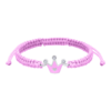Браслет плетений Корона з серцем з рожевою емаллю та фіанітами фото №1
