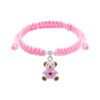 Браслет плетений Ведмедик з серцем рожевий фото №1