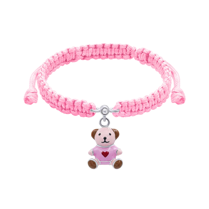 Braided bracelet Pink Bear with a Heart photo