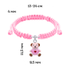 Браслет плетений Ведмедик з серцем рожевий фото №2