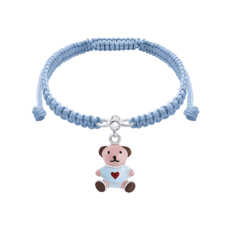 Braided bracelet Blue Bear with a Heart photo