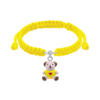 Браслет плетений Ведмедик з серцем жовтий фото №1