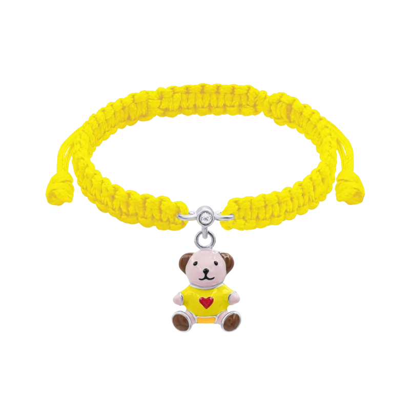 Braided bracelet Yellow Bear with a Heart photo