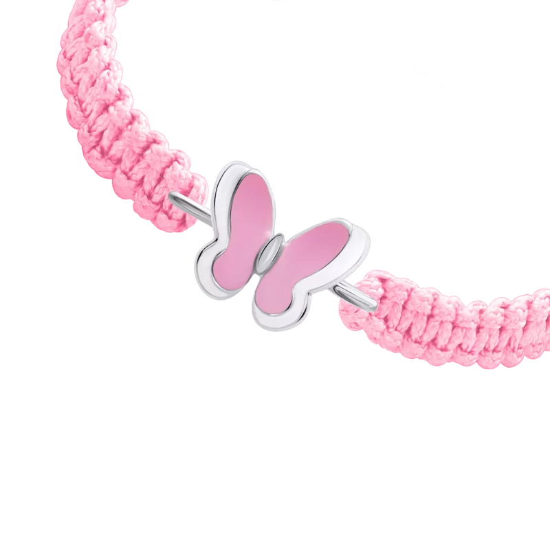 Braided bracelet Pink Butterflies photo
