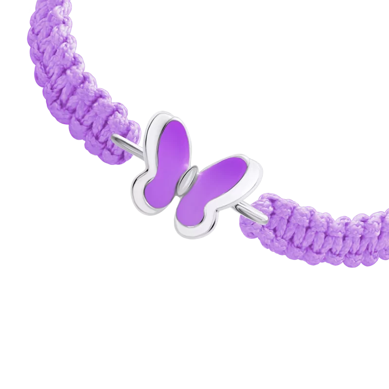 Браслет плетений Метелики фіолетові фото