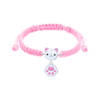 Браслет плетений Котик з лапкою з білою та рожевою емаллю фото №1