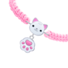 Браслет плетений Котик з лапкою з білою та рожевою емаллю фото №5