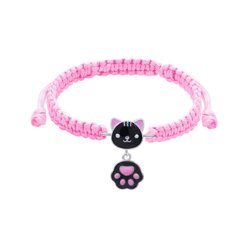 Braided bracelet Black Cat with a Paw photo