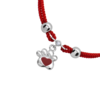 Браслет на шнурку Лапка з серцем з червоною емаллю фото №3