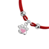 Браслет на шнурку Лапка з серцем з рожевою емаллю фото №3