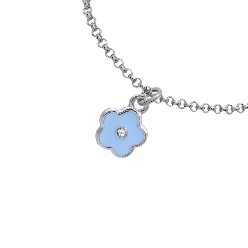 Bracelet on chain Blue Flower photo