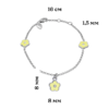 Браслет на ланцюжку Квіточка жовта фото №4