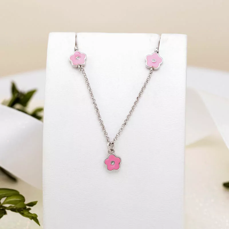 Bracelet on chain Pink Flower photo