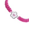 Браслет плетений Квіточка з сердечком біло-рожева фото №3