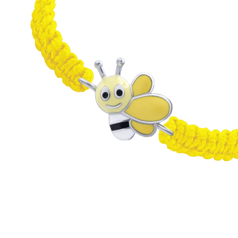 Браслет плетеный Веселая пчёлкам желтая фото