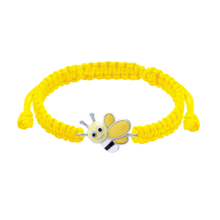 Браслет плетеный Веселая пчелка желтая фото