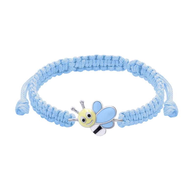 Браслет плетений Весела бджілка блакитна фото