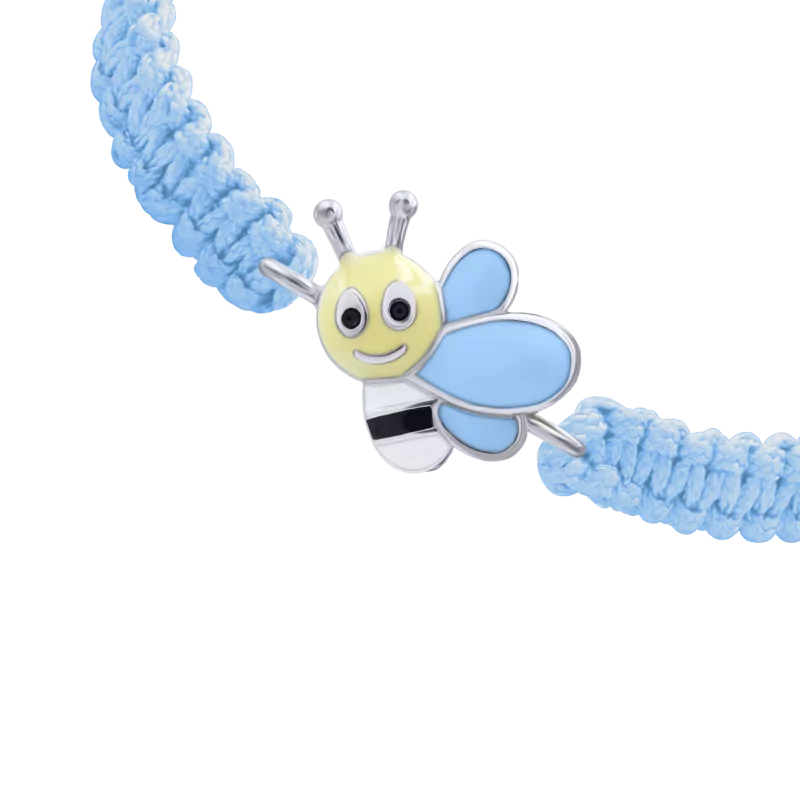 Браслет плетений Весела бджілка блакитна фото