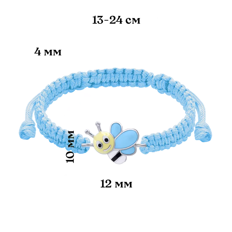 Браслет плетений Весела бджілка блакитна фото