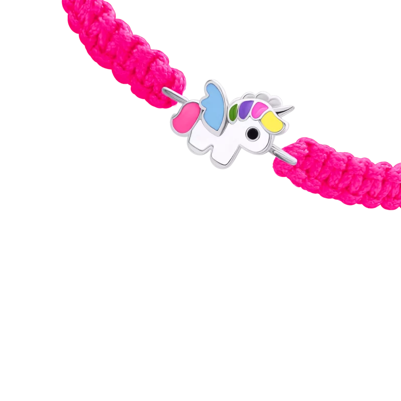 Браслет плетений Єдиноріг кольоровий з різнобарвною емаллю фото