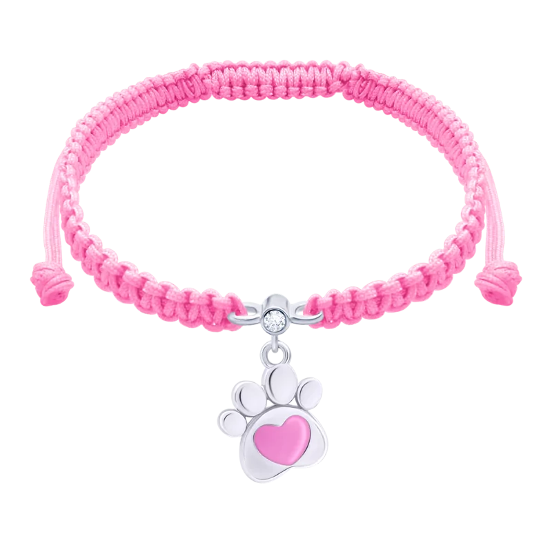 Braided bracelet Paw with a Heart photo