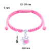 Браслет плетений Лапка з серцем рожева фото №2