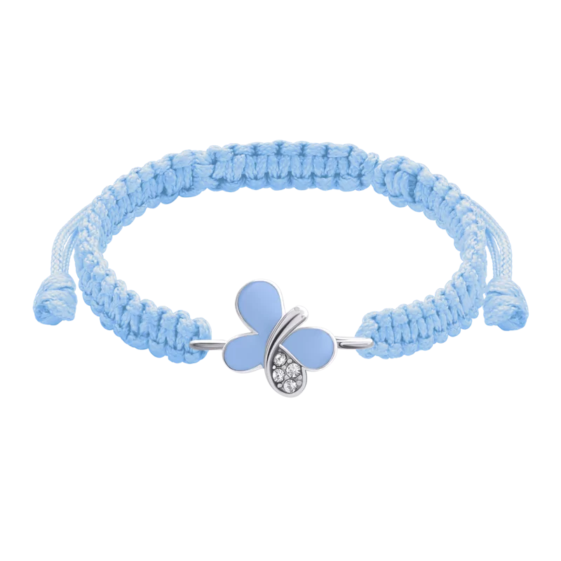 Braided bracelet Blue Shiny Butterfly photo
