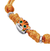 Браслет на шнурку Тигренятко з лапкою із помаранчевою емаллю фото №3