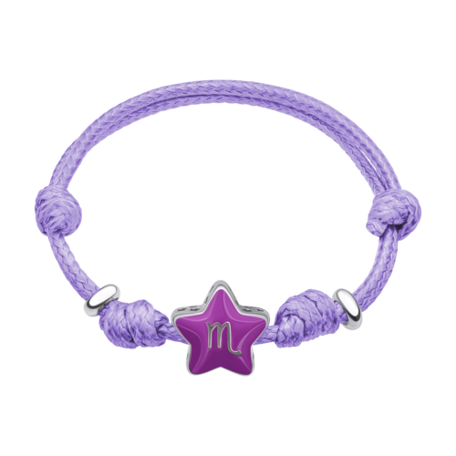 Браслет на шнурке Скорпион со сливовой эмалью фото