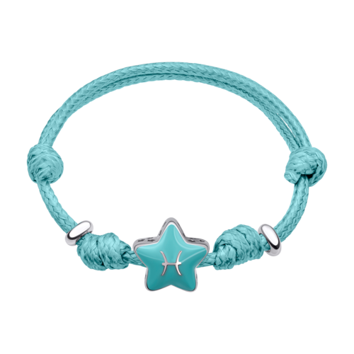 Браслет на шнурке Рыбы с бирюзовой эмалью фото