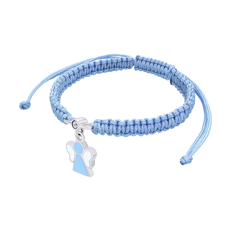 Braided bracelet Angel with blue and white enamel photo