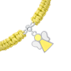 Браслет плетений Янголятко з жовтою та білою емаллю фото №3