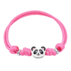 Браслет на шнурку Панда с бело-черной и розовой эмалью фото №1