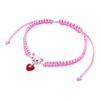 Браслет плетеный Мишутка с сердцем с розовой, красной эмалью и фианитом фото №4