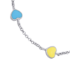 Браслет на ланцюжку Україна з серцями із жовтою та блакитною емаллю фото №5