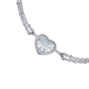 Браслет на ланцюжку Серце мале з білими рухливими Swarovski Zirconia фото №2