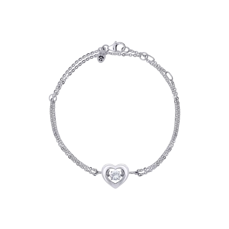 Bracelet on chain Little Heart with dancing stone photo