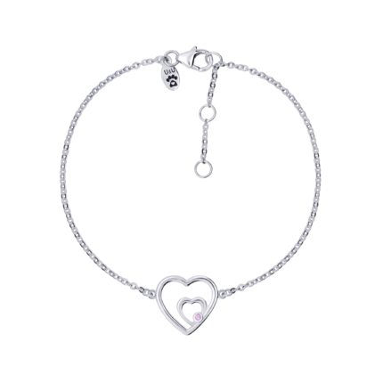 Браслет на цепочке Сердце большое двойное фото