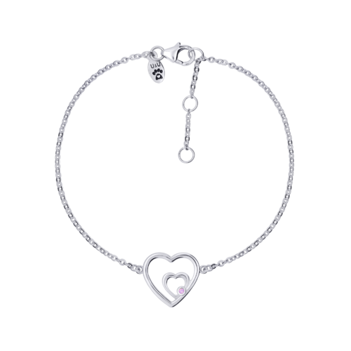 Браслет на цепочке Сердце большое двойное фото