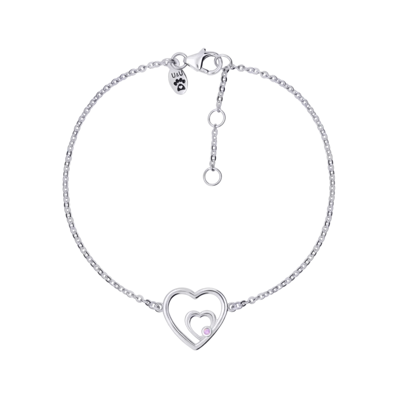 Bracelet on chain Double Big Heart photo