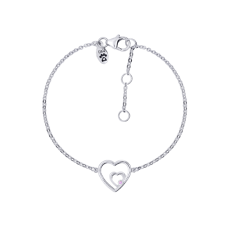 Браслет на цепочке Сердце малое двойное фото