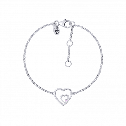 Браслет на цепочке Сердце малое двойное фото