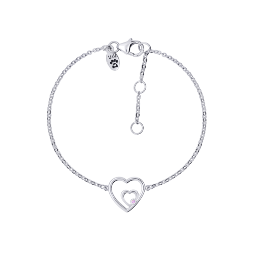 Браслет на цепочке Сердце малое двойное фото