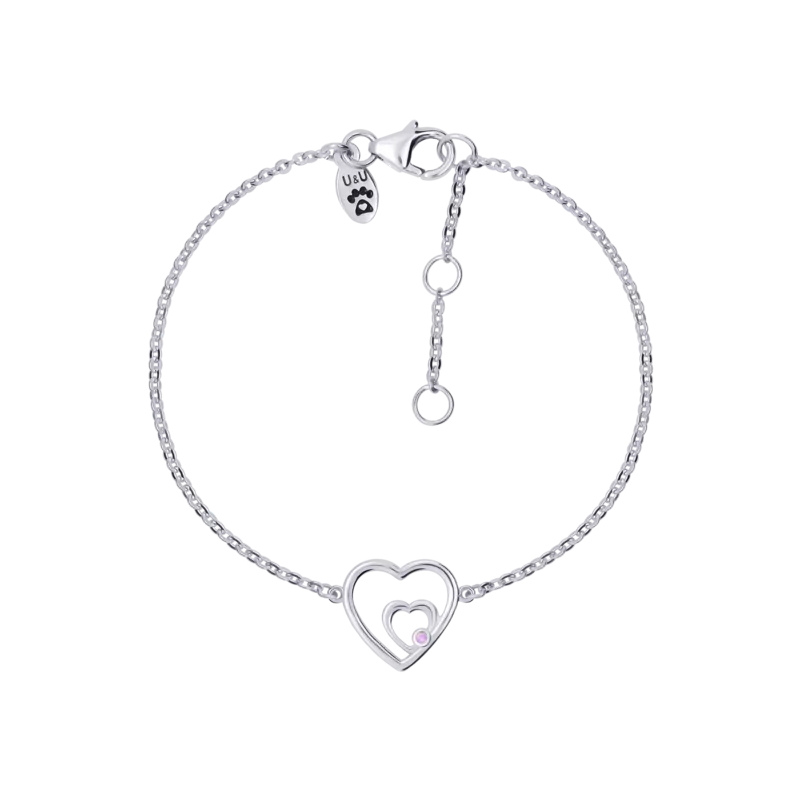 Bracelet on chain Double Little Heart photo