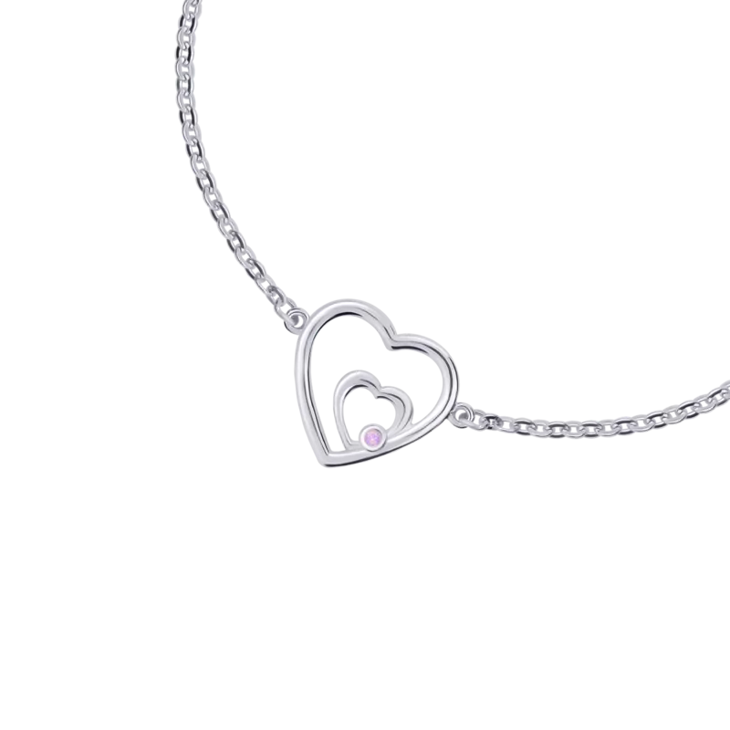 Bracelet on chain Double Little Heart photo
