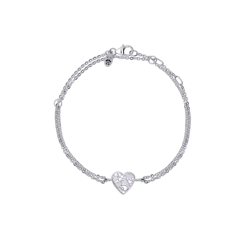 Браслет на ланцюжку Серце мале мозаїка фото