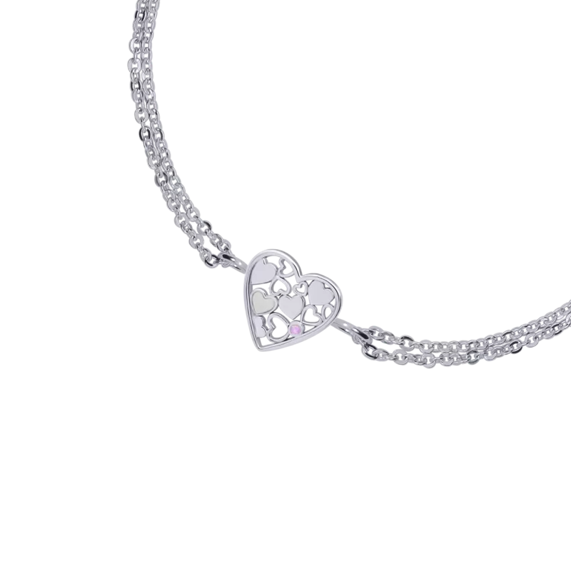 Браслет на ланцюжку Серце мале мозаїка фото