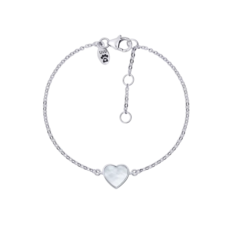 Bracelet on chain Little Heart with mother-of-pearl photo