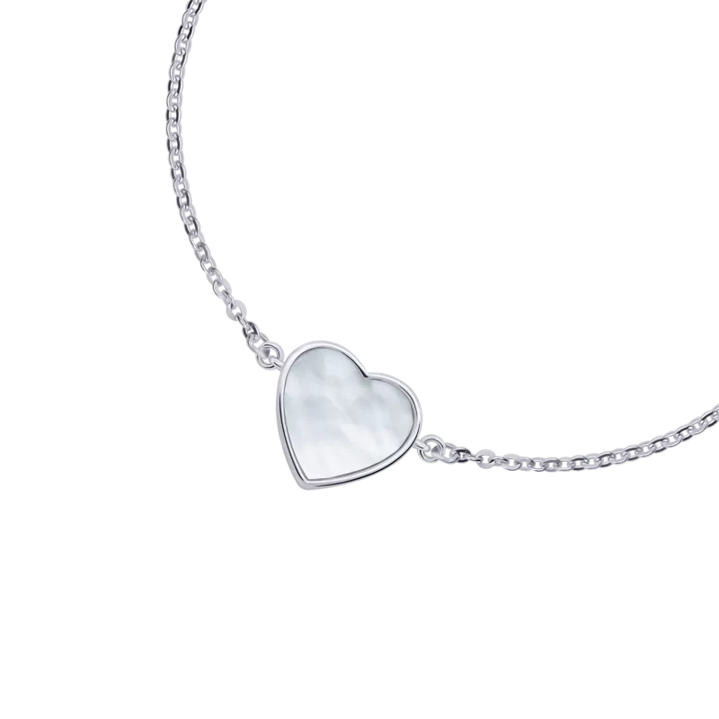 Bracelet on chain Big Heart with mother-of-pearl photo