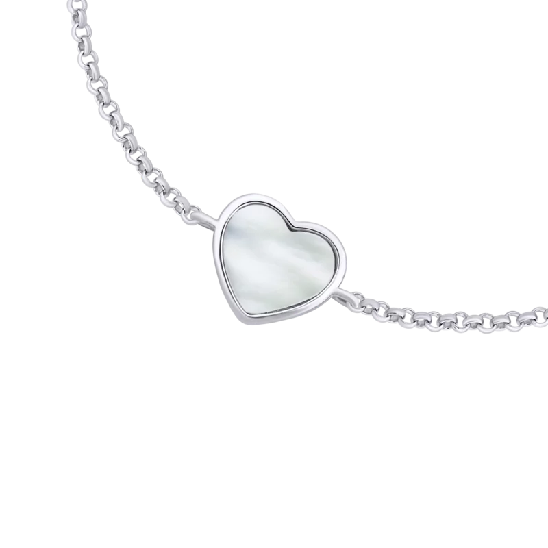 Bracelet on chain Heart with mother-of-pearl photo